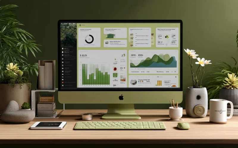 Site web présentant un tableau de bord évolué.